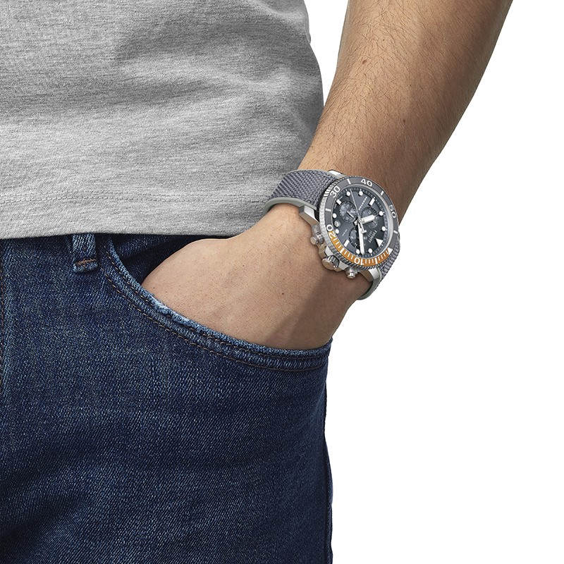 Tissot Seastar 1000 Chronograph ทิสโซต์ ซีสตาร์ 1000 สีดำ เทา T1204171708101 นาฬิกาผู้ชาย