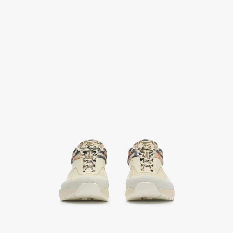Checkered and mesh Discover sneakers